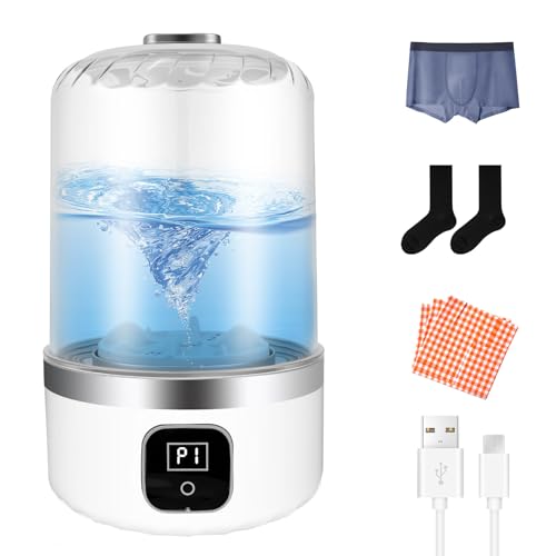Mini Washing Machine, USB Rechargeable Portable Washing Machine for Underwear, 1L Low Noise Lightweight Small Clothes Washer for Apartment, Dorm