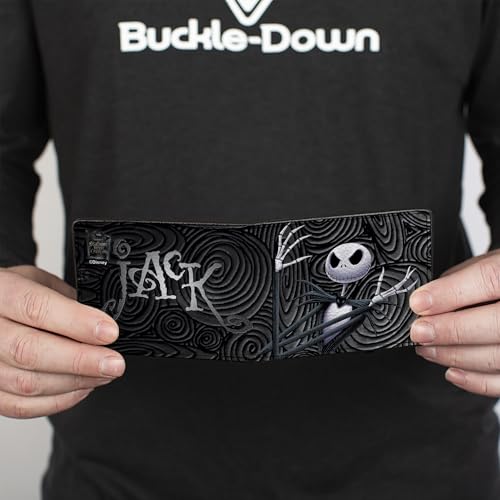 Image of Buckle-Down Men's PU Bifold Wallet, Nightmare Before Christmas Jack Skellington