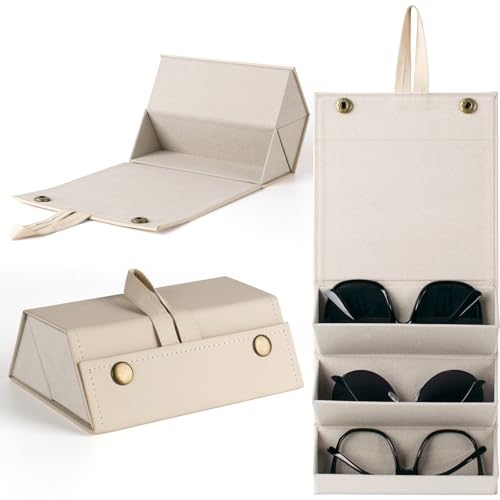 Image of Sunglasses Travel Case,Foldable Eyeglasses Case, Portable Multiple Glasses Case for Women Men Girls