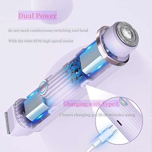 MIITO-Bikini-Trimmer-Electric-Hair-Removal-for-Women-2-in-1-Rechargeable-Lady-Shaver-Pubic-Hair-Groomer-Body-Razor-Painless-IPX7-Waterproof