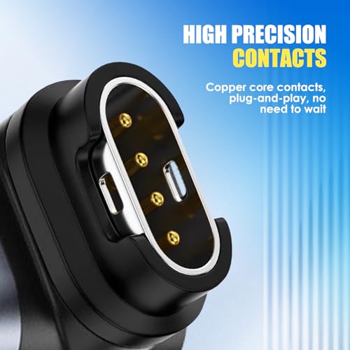 2 Stück USB C Ladeadapter, Kompatibel für Garmin Fenix 7/7S/7X, Forerunner 965/265/265S, Vivoactive 5, Venu 3/2/2S und Mehr, USB Type C Adapter auf Stecker für Garmin, 5V/1A, mit Lanyard, Schwarz