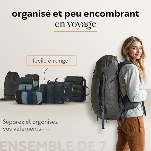 Travel organizer with compression for suitcase and backpack