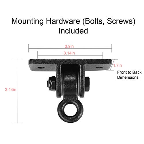 Swing Set Brackets, Mdairc Heavy Duty Swing Hangers For Wooden Sets Playground Porch Indoor Outdoor & Hanging With Snap Hooks (2 Pack Black Swing Hook) #TOP6