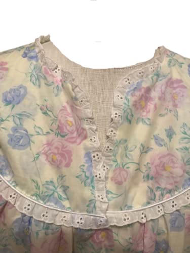 Lanz Of Salzburg Women's Calf Length Size Medium Woven100% Cotton Short Sleeve Nightgown #TOP1