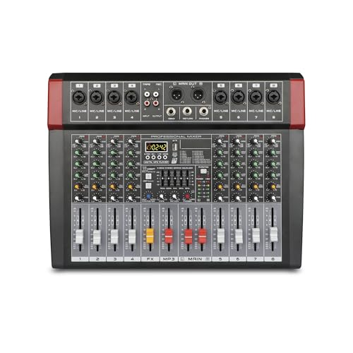 Mélangeur micro 10 canaux audio de table compact noir pour studio