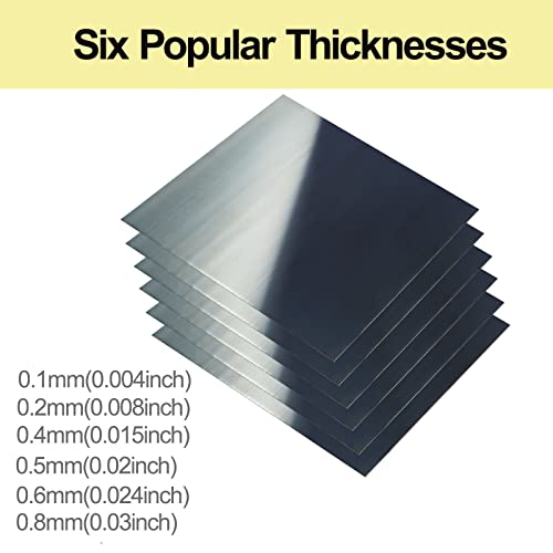 Image of Blue Tempered Spring Steel Shim, 1095 Shim Sheet Assortment, Polished Finish, Spring Steel Shim Stock, 0.004 inch, 0.008 inch, 0.015 inch, 0.02 inch, 0.024 inch, 0.03 inch Thick, 6 inch Width, 6 inch Length, 6 Packs