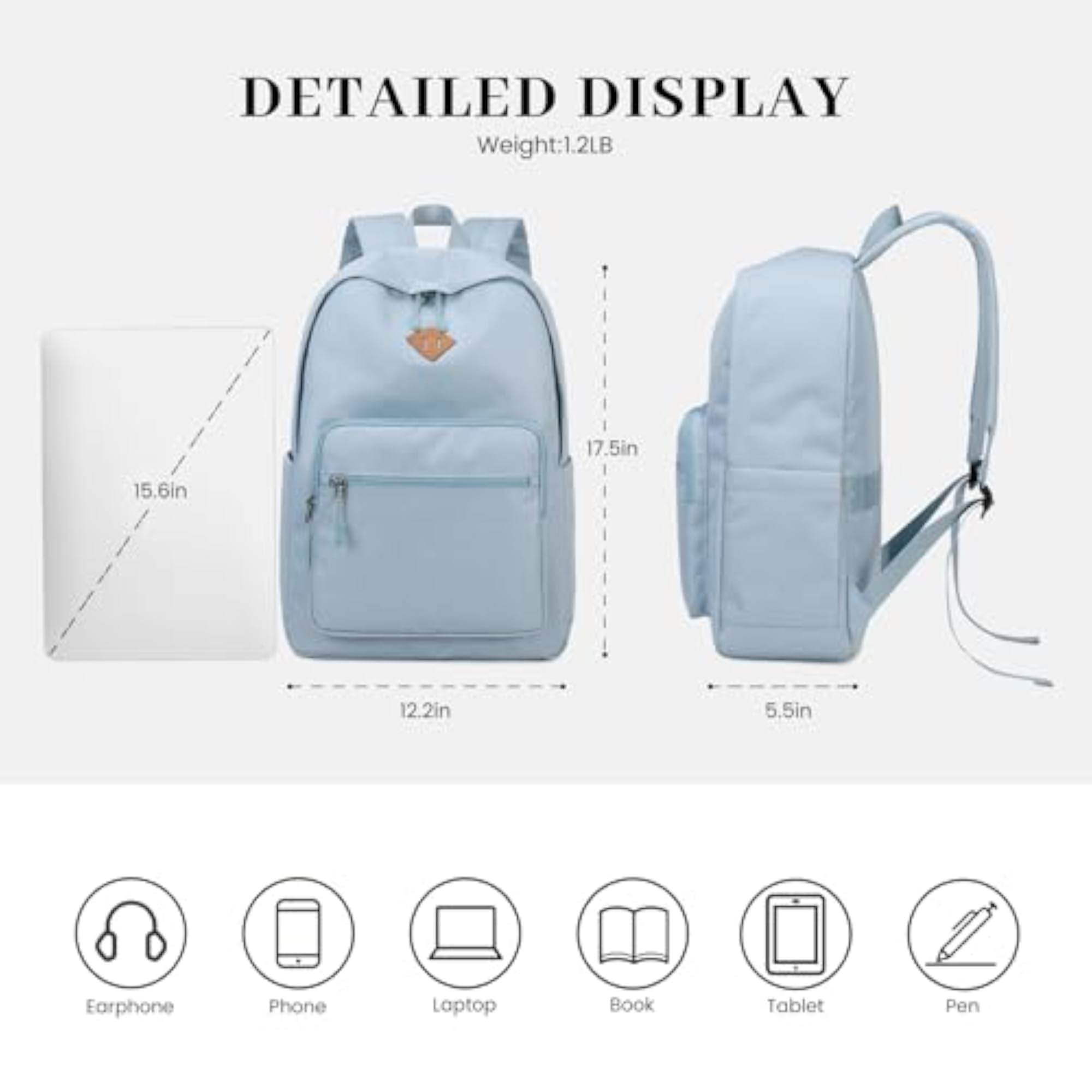 Classic Backpack for School, Durable Water Resistant Design
