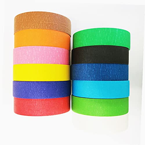 10 Rolls Colored Tape Rainbow Tape Writable Masking Tape Set with 8
