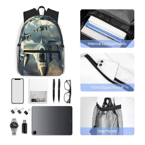Travel Backpack for Women Men Carry On Backpack Aircraft Fighter Jets Laptop Bag Lightweight Casual Daypack4