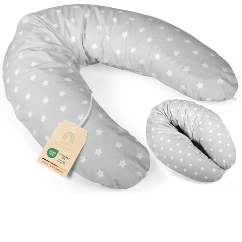 Baby's Stillkissen XXL - 190cm Schwangerschaftskissen mit Bezug - Geprüftes Schwangerschaft Kissen für Baby & Erwachsene - Kuscheliges Stillkissen Seitenschläferkissen & Lagerungskissen Erwachsene