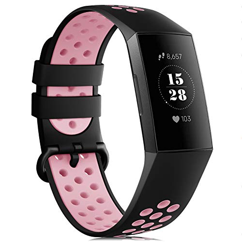 Gogoings Correa Compatible con Fitbit Charge 3/Charge 4 Correas Mujeres Hombres, Pulsera de Silicona Deportiva Acesorio de Reemplazo Ajustable para Charge4/Charge 3 Edición Especial
