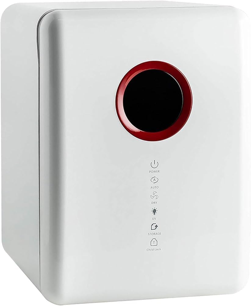 Armoire Stérilisatrice UV 18L pour Biberons, Séchage Air Chaud 45-60°C, Écran LCD Tactile, Extinction Auto, Étagère INOX Ajustable pour Tétines, Vaisselle et Accessoires Bébé,White