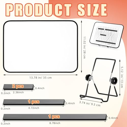 Image of Flutesan 11 x 14 Inches Knitting Pattern Holder with 4 Replacement Magnets Knitting Chart Keeper Magnetic Board Cross Stitch Supplies for Crochet(Black Border)