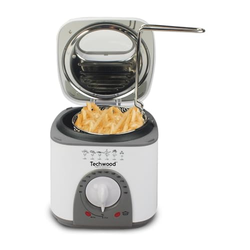 Fondue/Friteuse 1 L - Techwood TFF-81 - Puissance 950W - thermostat réglable de 80 à 190°C - Panier à friture-poignée détachable