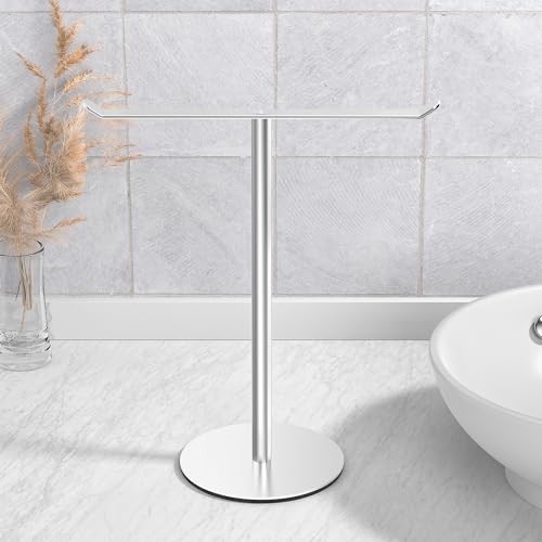 Image of Towel Rack T-Shape Hand Towel Holder for Bathroom,Headband Holder Organizer and Bathroom Towel Racks,Kitchen Towel Rack Silver Hand Towel Holder (Pack of 3)