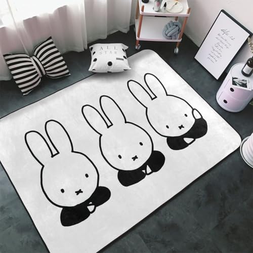 カーペット ミッフィー ラグ ラグマット 150×100cm おしゃれ 滑り止め 絨毯 じゅうたん 洗える 室内リビングマット 寝室 居間用 家庭用 オフィス用