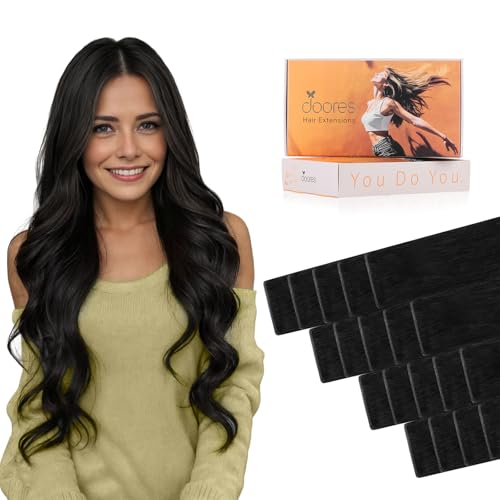 Image of DOORES Genius Tape in Hair Extensions Human Hair, 20 Inch 50g 20PCS