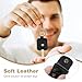 Heclia 2PCS Broken Car Key Loop Replacement, Leather Car Key Cover for Broken Cars, Cute Keys Covers Caps Keys Sleeve and Holder for Women Men, Black Fod Protector Keyfob Keychain Holder