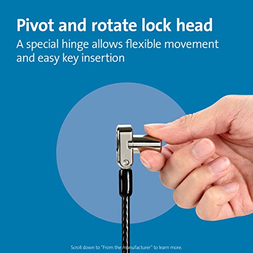 Kensington Universal 3in1 Keyed Laptop Locking Cable, Computer