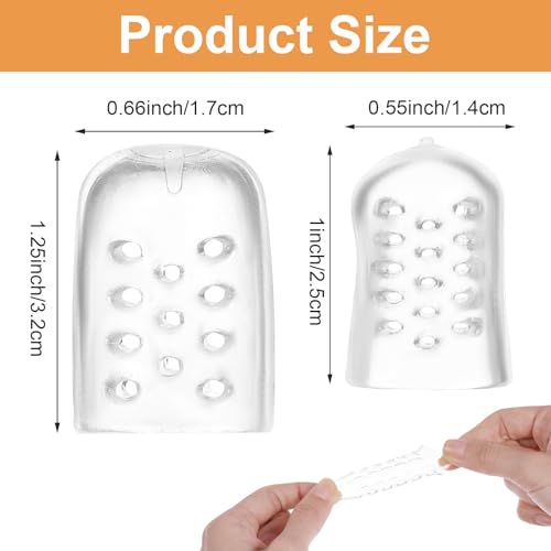 Image of Qianyu 56 Pcs Silicone Toe Protectors Gel Breathable Toe Caps Anti-Friction Pinky Toe Rubbing Sleeves Soft Little Toe Covers for Men Women Blisters Hammer Toes Corns Calluses Ingrown Toenails