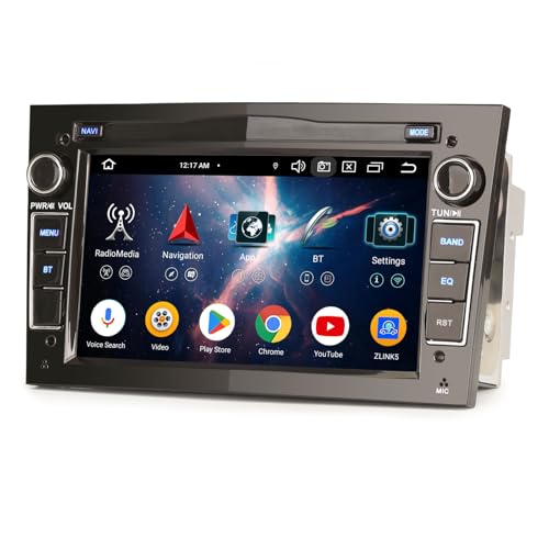 Android 14 Radio Coche Estéreo 8 Núcleos 4GB RAM 64GB ROM para Opel Astra H Corsa C/D Zafira b Combo Vectra Vivaro Meriva GPS Navegador CarPlay Android Auto Inalámbrico WiFi Bluetooth 5.0 USB 4G Dab+