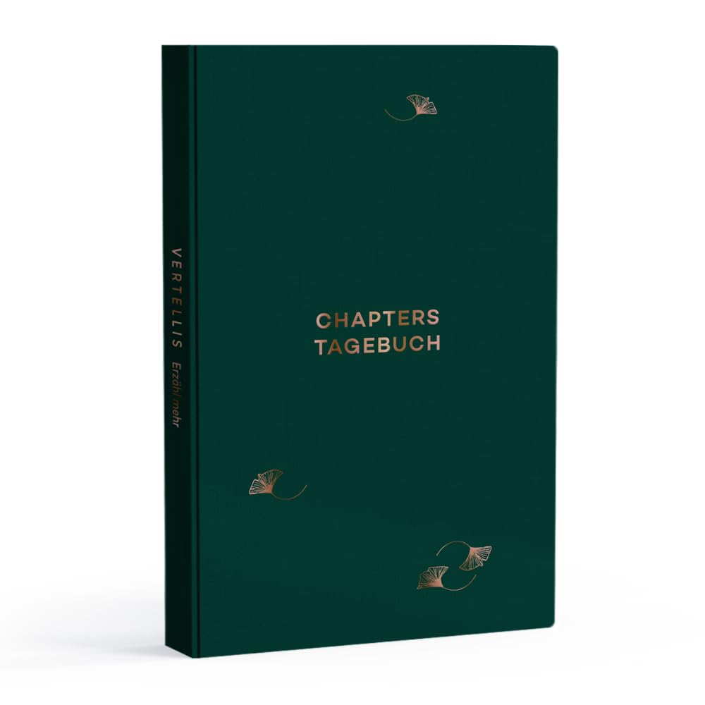 Vertellis Tagebuch - Chapters - Dankbarkeit und Selbstreflexions-Buch- Inspirierendes und kraftvolles Journal zur persönlichen Entwicklung - Stressabbau (Dunkelgrün)