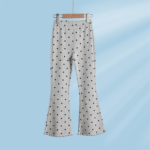 Kids Girls Polka Dots Bell Bottoms Skinny Elastic Waist Fit Slim Comfy Casual Flared Pants Toddler Soft Relaxed Trousers3