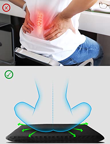 Oswchic Gel Seat Cushion Pressure Relief Double Layer Honeycomb Breathable Chair Cooling Pad For Car Driver Office Wheel Chair Butt Hip Support Tailbone Sciatic Nerve Spine Pain Relief #TOP4