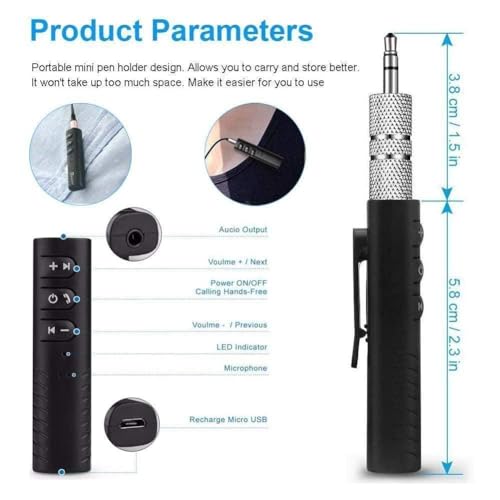 Adaptador transmisor receptor Bluetooth 5.0 jack de 3.5 mm para auriculares de audio y música de coche Y1j0 Reciever A2dp manos libres Aux - imagen 9