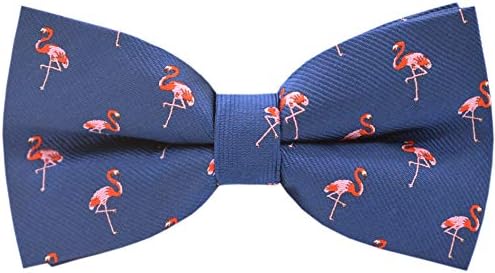 Carahere Men's Bow Ties Handmade Adjustable Pre-Tied Fun Pattern Bow Ties For Men (Flamingo)