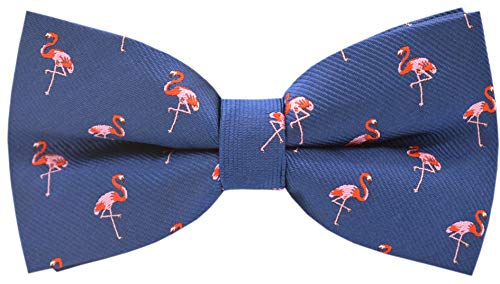 Carahere Men s Bow Ties Handmade Adjustable Pre-Tied Fun Pattern Bow Ties For Men (Flamingo)