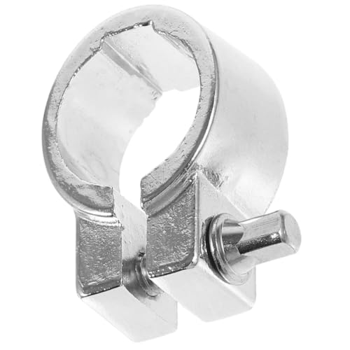 Amosfun Drum Mount Memory Lock Clamp con construcción metálica y acabado fino, soporte para cencerro plateado para ajustes sin esfuerzo, accesorios de soporte para batería