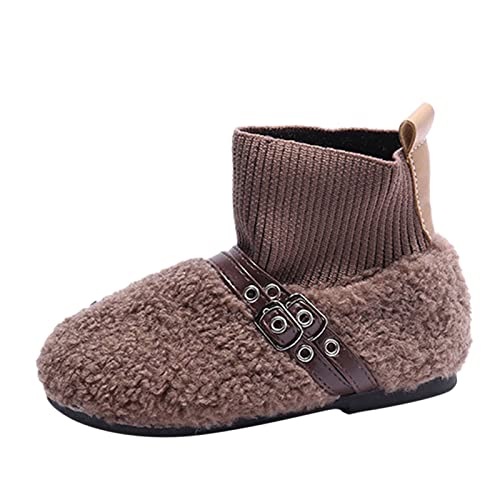 Baby Home Shoes Winter Children Boots Boys And Girls Socks Boots Round Toe Flat Bottom Non Slip Slip On Solid Color