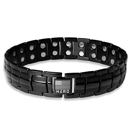 Hero Company Titanium Magnetic Bracelet - Sherman Tank Track Magnetic Therapy Bracelet with Link Removal Tool