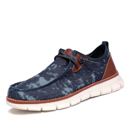 Mens Canvas Loafers Comfort Breathable Walking Shoes Lightweight Causal Slip-ons