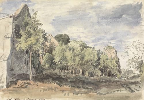 Abbaye de Netley par Linnell imprimé sur toile affiche décoration murale salon 60x90cm