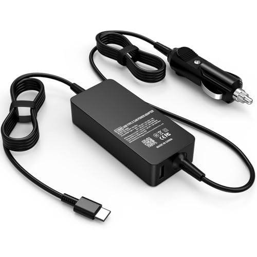 Nivjuky 100W USB-C Laptop Car Charger Compatible with Dell, HP, Lenovo, MacBook, Microsoft Surface,...