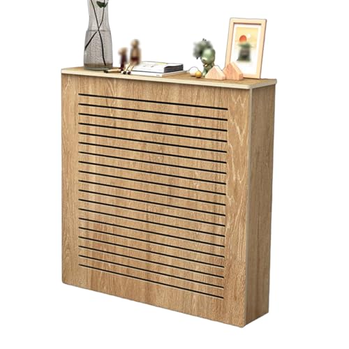 Armario con cubierta de radiador con estante de almacenamiento y diseño de rejilla para uso decorativo del hogar en sala de estar, dormitorio, pasillo u oficina