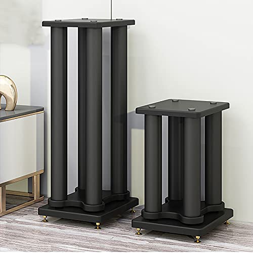 Speaker Stands,2pcs Heavy Duty Holds Satellite & Small Bookshelf Speakers, Wooden MDF Density Board Tray to Effectively Reduce Noise