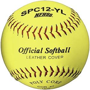 Martin Sports Softball - Optic Yellow, 12" Leather Cover, NFHS Approved (Pack of 12)