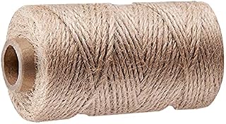 Jute Twine, Natural Jute String 4 ply Jute Rope Linen String Cord for Handicrafts, Gardening, DIY Art and Craft Decoration, Floristry, Bundling and Wrapping 3mm 200M Brown