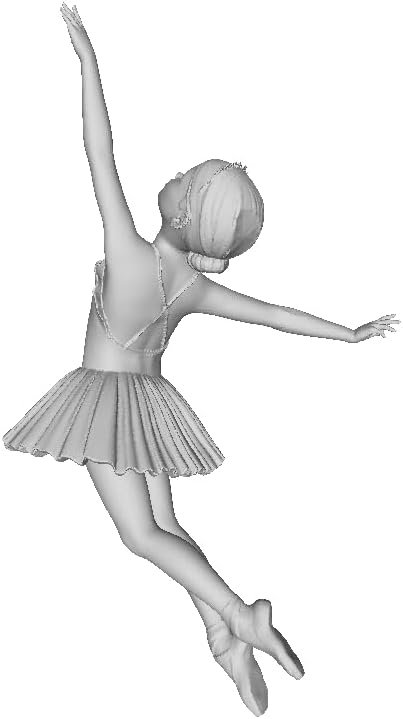 Printle A Kid 1001-Ballerina Girl Starting a Classical Ballet Grand jeté Movement Figure for Dioramas and Model Train Sets Choose Your Scale