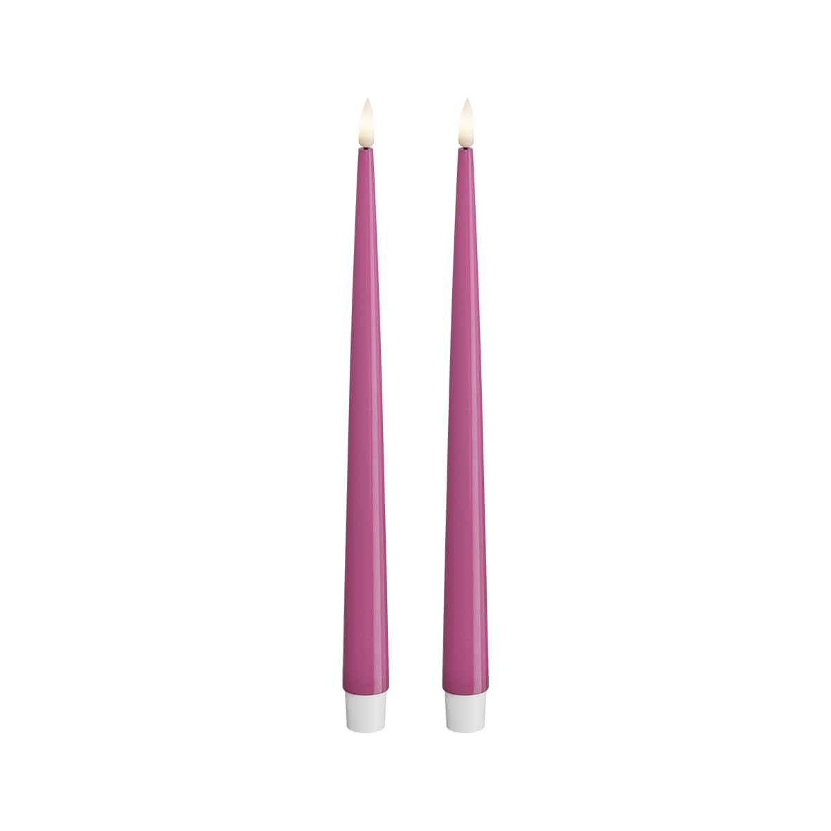 Deluxe Homeart Magenta Indoor Flameless Led Dinner Candle - Set Of 2 - With Real Flame™ Technology - Battery Powered Candle (28 Cm, )