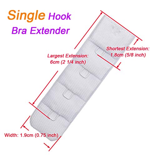 Ultra Soft Bra Extender Band Breathing Room 4 Rows Hook & Eye Extension Strap (1 Hook (6pcs/pack Beige))