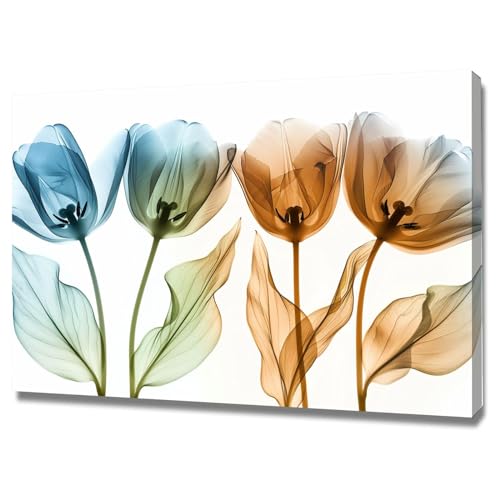 Tableau décoration murale fleurs 50x70cm encadré pour salon moderne