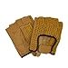 Guantes de cuero estilo retro vintage para automovilistas, guantes de conductor sin dedos, para bicicleta, marrón camel