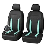 4PCS Cooling Car Seat Covers,Breathable Front Seat Covers with Mesh Construction and Foam Padding,Car Seat Protector to Reduce Back Sweating,Universal Car Interior for Car SUV (Mint)
