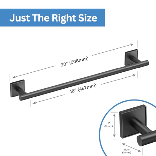 Image of Gatco 5611MX Mode Towel Bar, 18 Inch, Matte Black