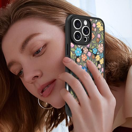Image of KANGHAR Case Compatible with iPhone 16 Pro Flower Pattern | [Compatible with Magsafe] Cute Colorful Blooming Florals Protective Magnetic Case for Girls Women 6.3 inch