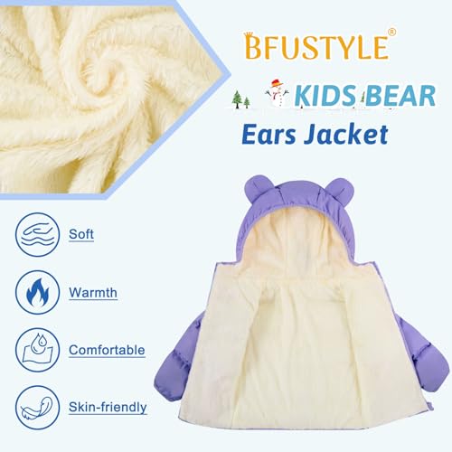 Image of BFUSTYLE Baby Toddler Coats Boys Girls Bear Ear Hooded Puffer Jackets 6M-5T